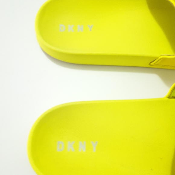 DKNY neon yellow zinna slides size 9 AUS - Picture 6 of 11